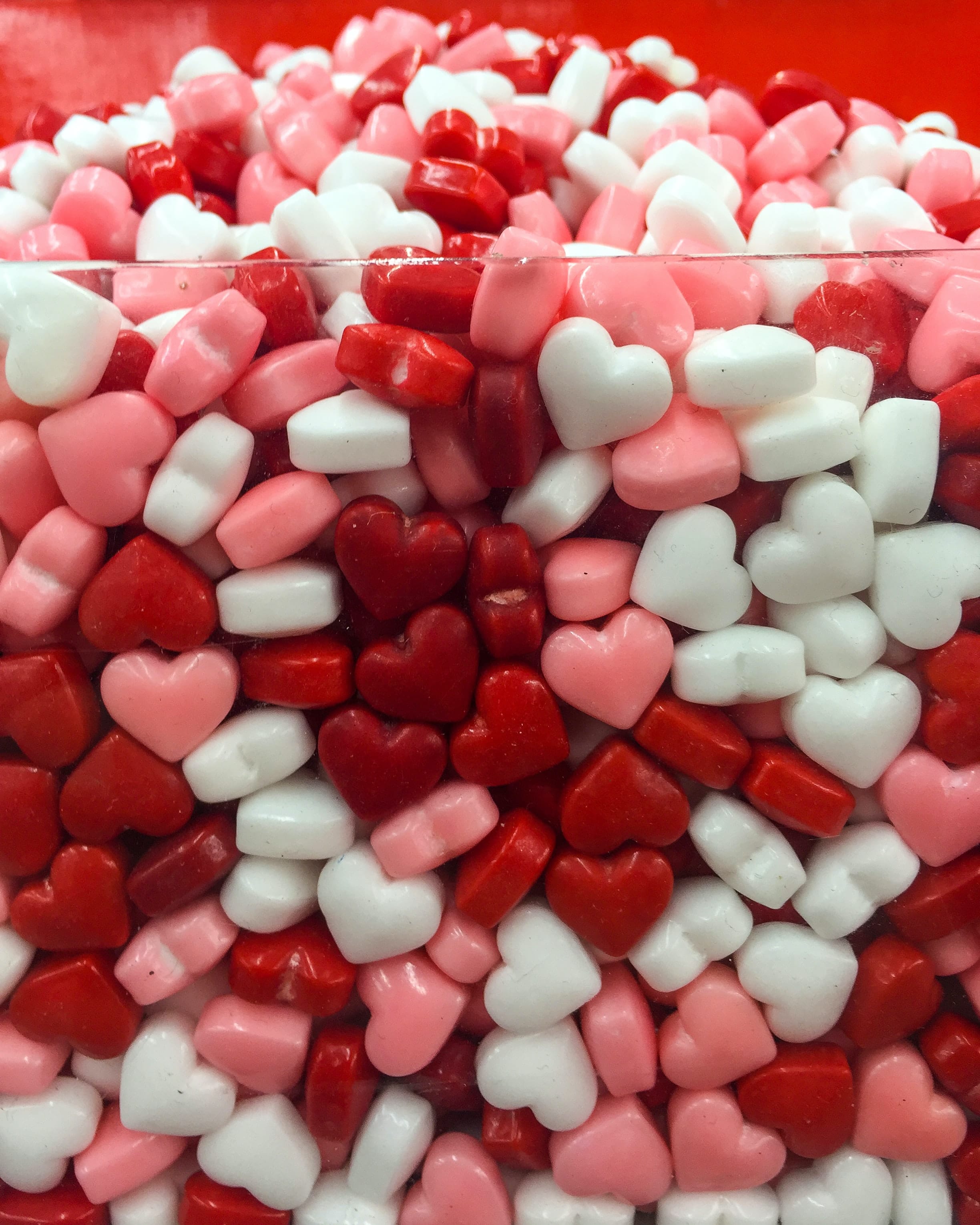 Bonbon coeur rouge et blanc - Amour - Bonbons Saint Valentin